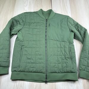 Lululemon Rival Side Bomber Tank Green Full Zip Jacket Mens Size XL Quilted